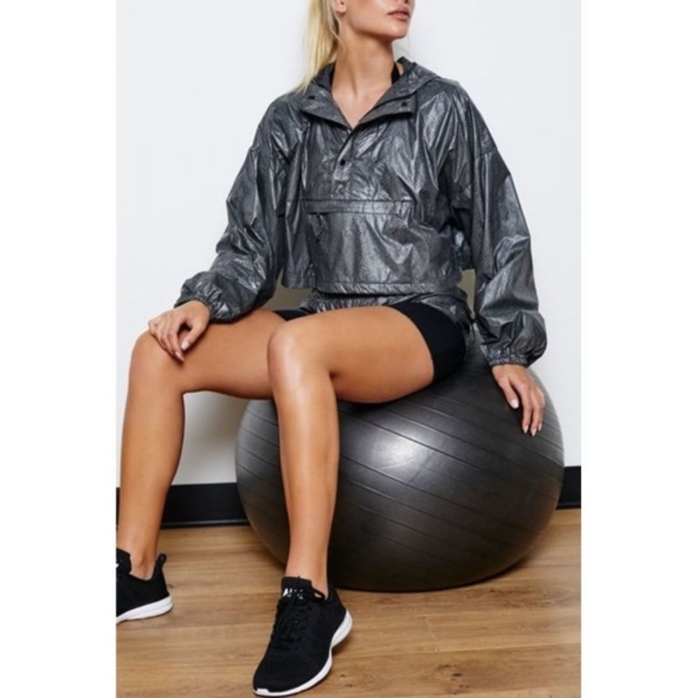 Free People Diamond Back Reflective Crop Jacket